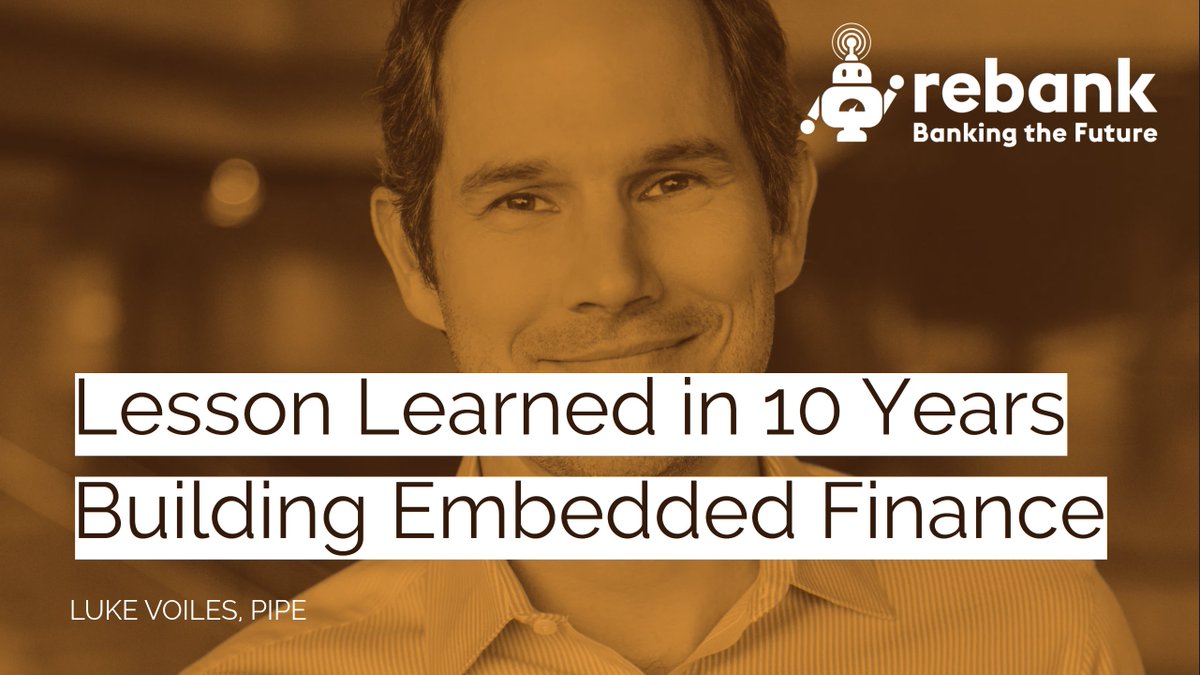 Rebank (@rebankpodcast) on Twitter photo 🎧 Ep 244: Lessons Learned from 10 Years in Embedded Finance with Luke Voiles <a href="/LCSVoiles/">Luke Voiles</a>
Luke Voiles, CEO of <a href="/pipe/">Pipe</a> and former GM of Banking at <a href="/Square/">Square</a>, joins <a href="/will_beeson/">Will Beeson</a> to break down:
➡ How small businesses really bank—and why most don’t use business accounts.
➡ The rise of 🎧 Ep 244: Lessons Learned from 10 Years in Embedded Finance with Luke Voiles <a href="/LCSVoiles/">Luke Voiles</a>
Luke Voiles, CEO of <a href="/pipe/">Pipe</a> and former GM of Banking at <a href="/Square/">Square</a>, joins <a href="/will_beeson/">Will Beeson</a> to break down:
➡ How small businesses really bank—and why most don’t use business accounts.
➡ The rise of