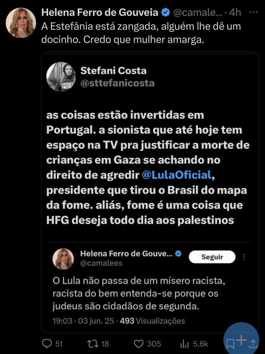 lamento que a <a href="/cnnportugal/">CNN Portugal</a> insista em manter uma xenófoba na programação