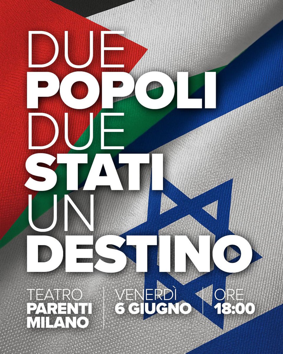 Venerdì sarò qui. #duepopoliduestati #noHamas #noBibi #pace #israeliani #palestinesi #stopguerra #Milano