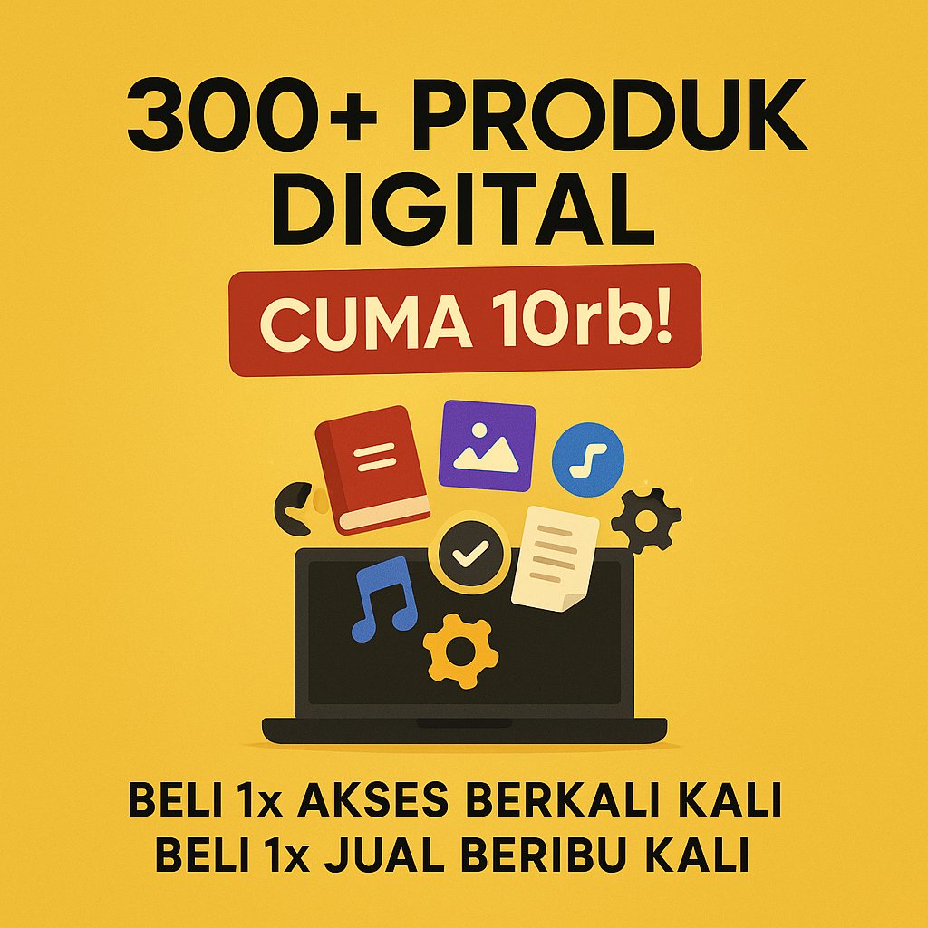 _adityabp's tweet photo. Gak ada waktu bikin produk digital sendiri ? Nih gua kasih 300+ produk digital siap jual ecer / bundling.
https://t.co/XXIz56JTZ8

#produkdigital #ebook #template #canva #lynk #ppt #deprem #RCBvsPBKS #วอลเลย์บอลหญิง https://t.co/UFAQaTArEe