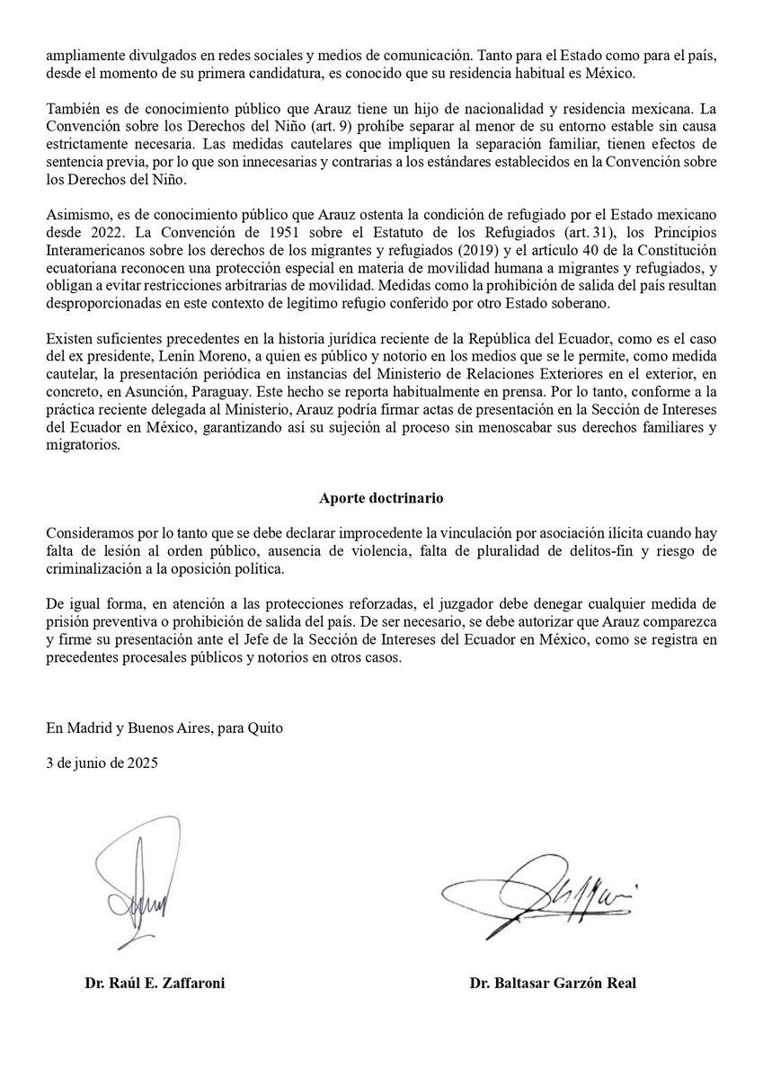 Progressive International (@progintl) on Twitter photo READ NOW 🇪🇨 Legendary jurists Eugenio Zaffaroni and <a href="/ProgIntl/">Progressive International</a> Council member Baltazar Garzón have published a sweeping defense of Andrés Arauz (<a href="/ecuarauz/">Andrés Arauz</a>) in the so-called Ligados case of flagrant lawfare led by Ecuadorian President Daniel Noboa against his political opposition. READ NOW 🇪🇨 Legendary jurists Eugenio Zaffaroni and <a href="/ProgIntl/">Progressive International</a> Council member Baltazar Garzón have published a sweeping defense of Andrés Arauz (<a href="/ecuarauz/">Andrés Arauz</a>) in the so-called Ligados case of flagrant lawfare led by Ecuadorian President Daniel Noboa against his political opposition.