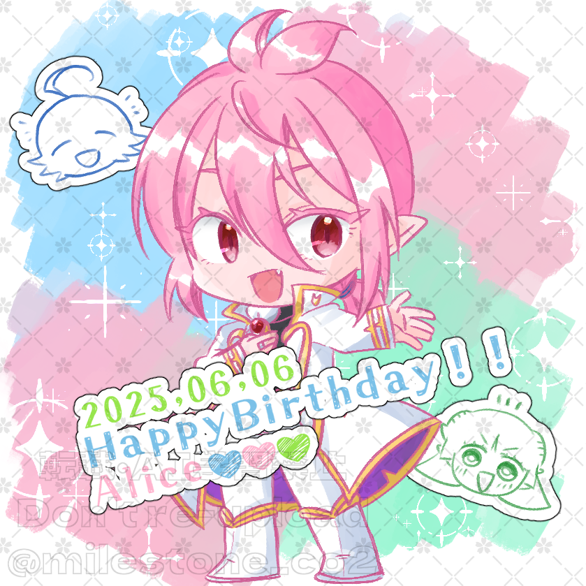 お誕生日おめでとうございます！！🎂🎊🎉❤️‍🔥💙🩷💚
#アスモデウス・アリス生誕祭2025