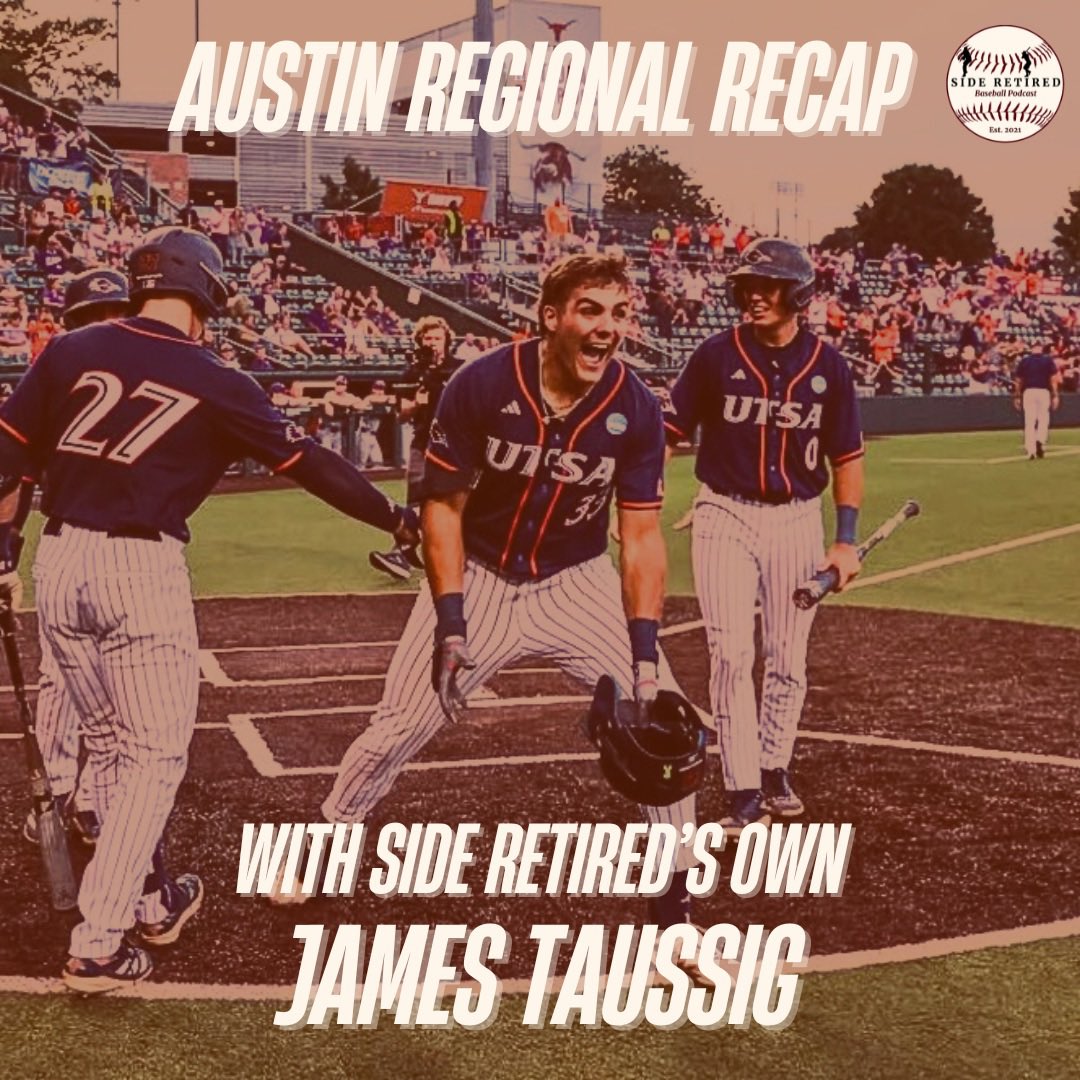 Side Retired (@sideretiredpod) on Twitter photo New Episode!! Fresh off a <a href="/UTSABSB/">UTSA Baseball ⚾️</a> Regional W, Co-host <a href="/JamesTaussig/">James Taussig</a> recaps a crazy weekend and what’s next for the Roadrunners ‼️‼️
Episode Link: podcasts.apple.com/us/podcast/sid…
#SideRetired | <a href="/American_Conf/">The American</a> New Episode!! Fresh off a <a href="/UTSABSB/">UTSA Baseball ⚾️</a> Regional W, Co-host <a href="/JamesTaussig/">James Taussig</a> recaps a crazy weekend and what’s next for the Roadrunners ‼️‼️
Episode Link: podcasts.apple.com/us/podcast/sid…
#SideRetired | <a href="/American_Conf/">The American</a>
