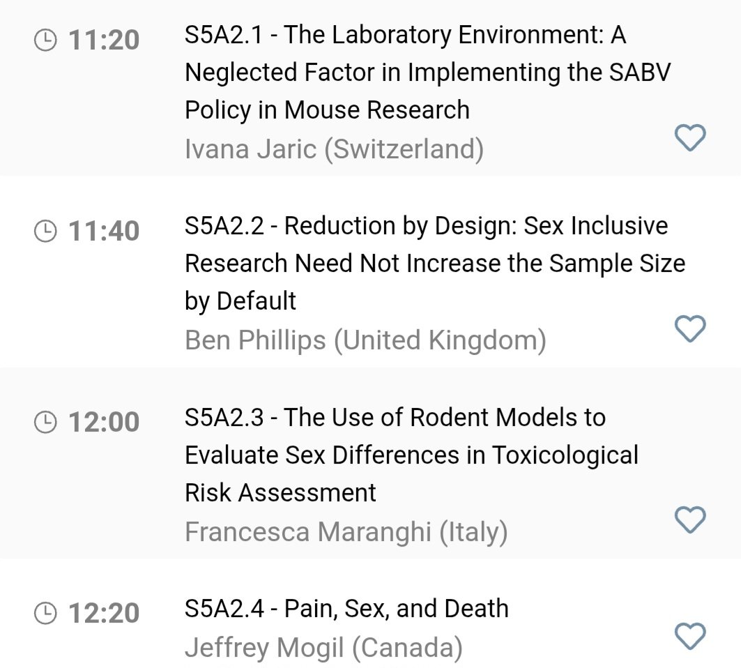 If  you are at #FELASA2025 join us tomorrow for the session on the importance of accounting for sex in animal experimentation #SABV