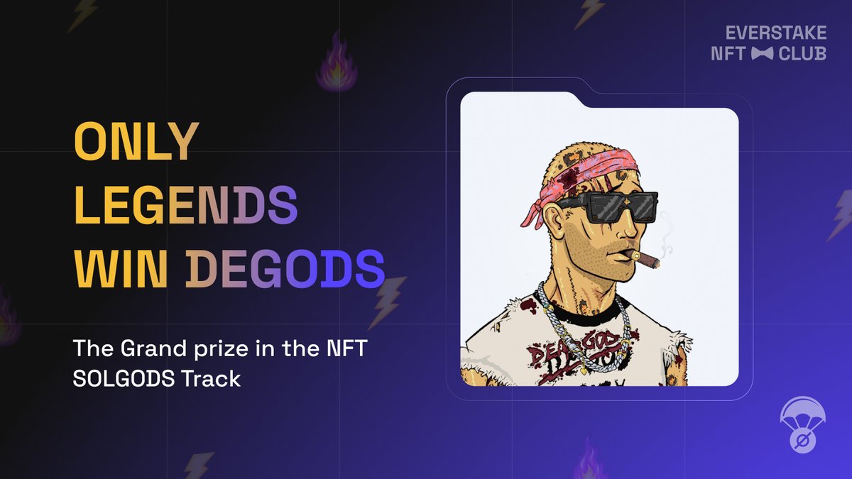 Hey, #Solana people! Is your PFP looking a bit dusty?

Time for a godly upgrade!

Introducing the crown jewel of our collection — the Legendary DeGods NFT — the ultimate prize in our campaign!

DeGods is the heartbeat of Solana’s NFT spirit and cultural symbol that often unlocks