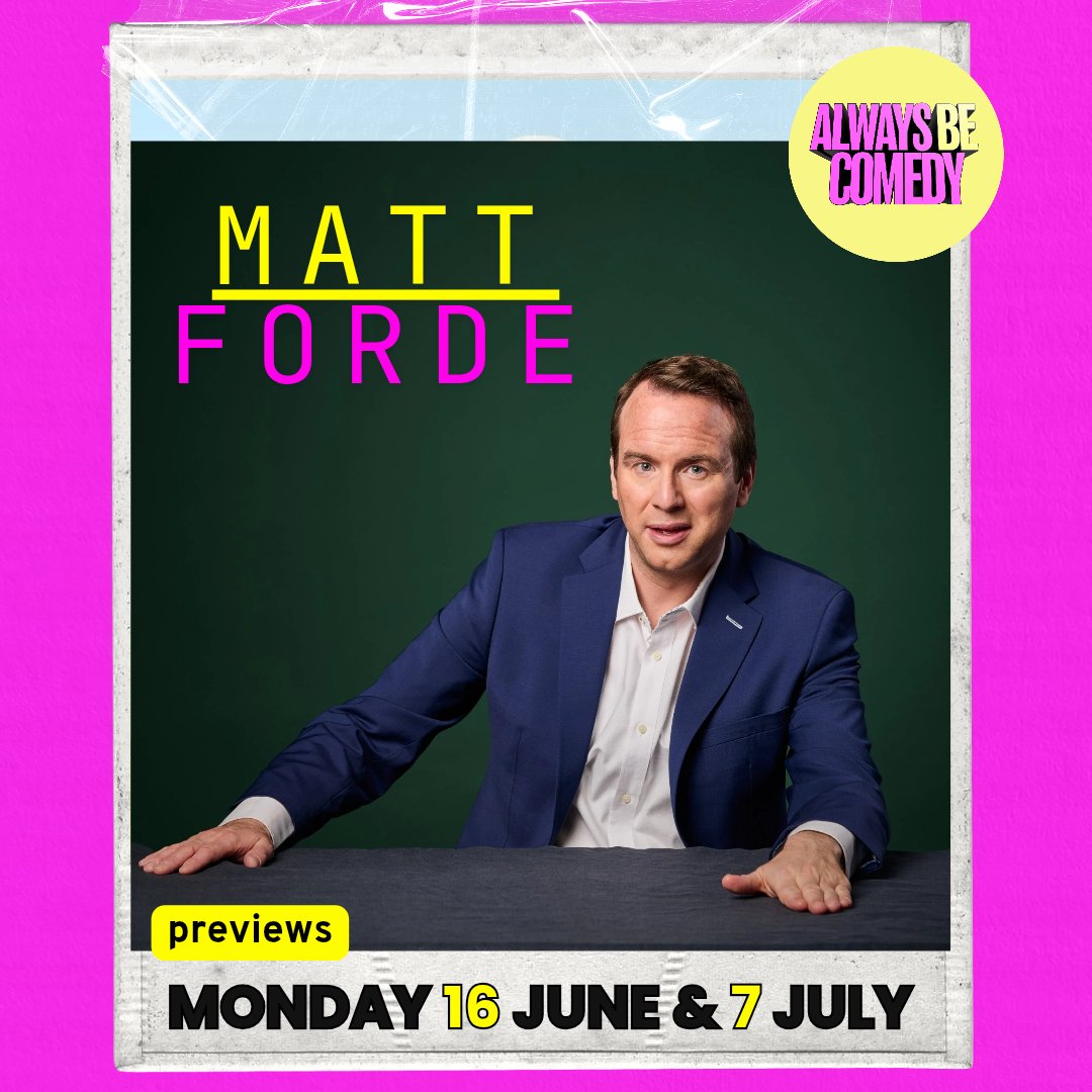 New newsletter just sent. New shows, mystery guests and a whole host more. Including two previews of an all-new show from the great Matt Forde. Please check your junk. alwaysbecomedy.com 🩷💛