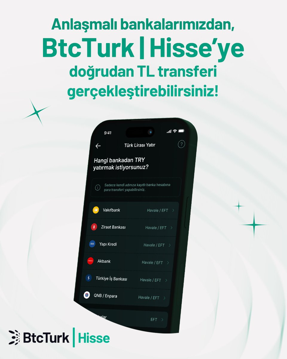 Her geçen gün artan anlaşmalı bankalarımız ile BtcTurk | Hisse'ye TL yatırma artık daha kolay! 🚀

✅ Hızlı ve güvenli transfer
✅ Kolay kullanım
✅ Anında işlem fırsatı

Hemen BtcTurk | Hisse'yi hemen indir, yatırımını güçlendir! 
app.adjust.com/13v28sfh