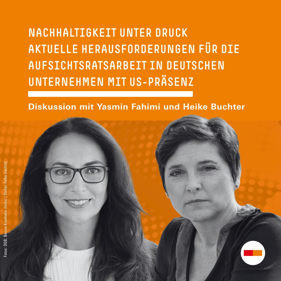 boeckler_de's tweet image. 📌 Spannender Beitrag bei der Böckler Konferenz 2025: Yasmin Fahimi, Vorsitzende beim @dgb_news, & US-Korrespondentin Heike Buchter (@DIEZEIT) diskutieren über #Aufsichtsratsarbeit in dt. Unternehmen mit US-Präsenz. #BöcklerKonferenz
💻 Zum Livestream: boeckler.de/de/aktuelle-ve…