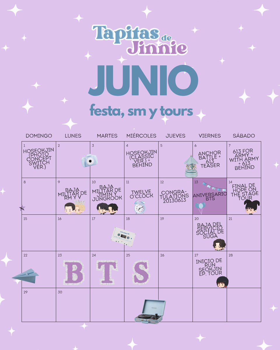 FINALMENTE, LO MEJOR ESTÁ POR VENIR: 
Junio llegó y con él, el #FESTA2025! 💜

Te compartimos la agenda para que no se te pase nada:

-

También lo celebramos a lo grande con eventos especiales en distintos estados del país 🎉

Mantente pendiente de nuestras redes

 #BTS #ARMY