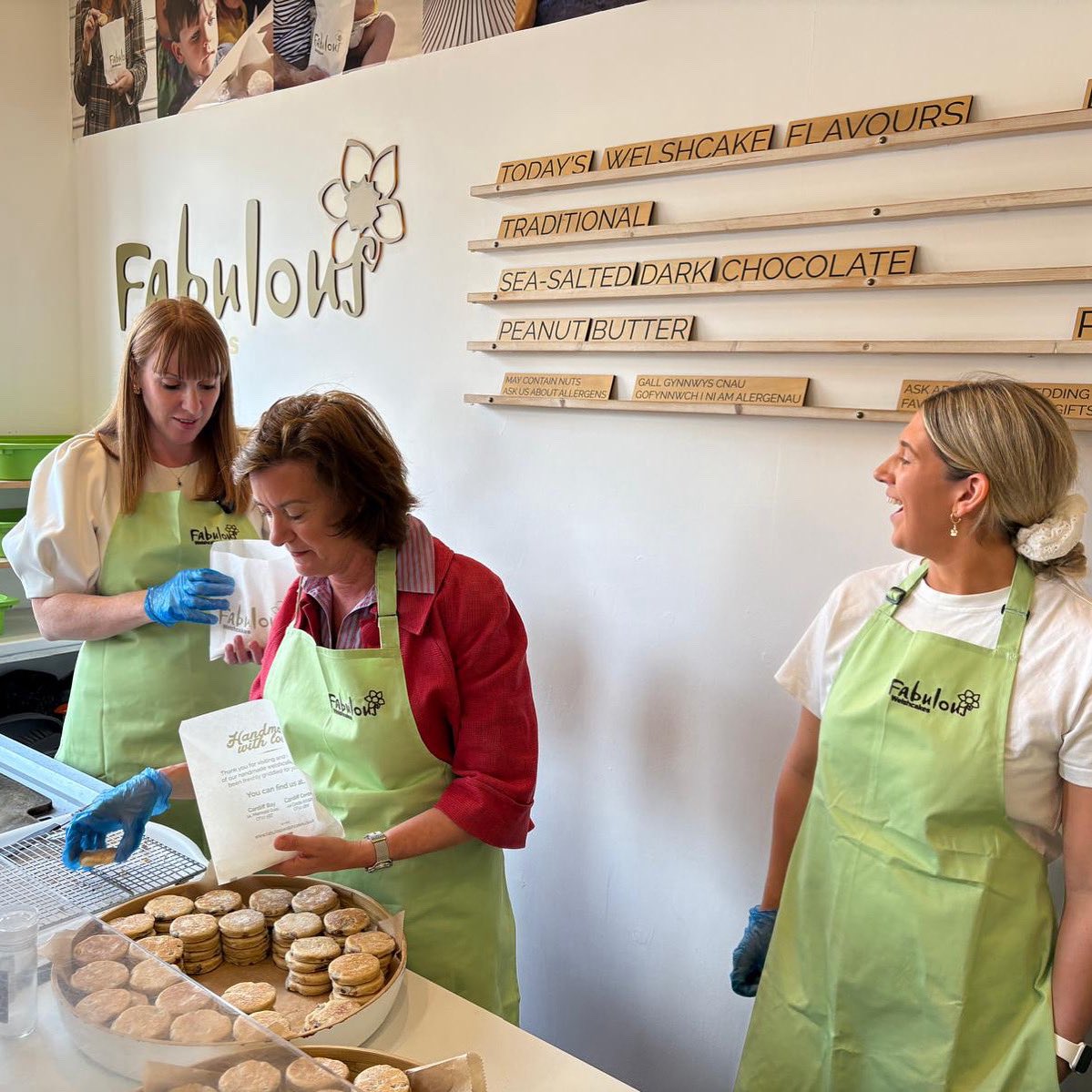 Fabulous Welshcakes (@fabwelshcakes) on Twitter photo Special visitors <a href="/AngelaRayner/">Angela Rayner</a> and <a href="/PrifWeinidog/">Eluned Morgan</a> cooking welshcakes today at Castle Arcade! 😁🙌
Pop in and try our flavours of the day!
.
.
.
#welshcakes #fabulous #fabulouswelshcakes #cardiff Special visitors <a href="/AngelaRayner/">Angela Rayner</a> and <a href="/PrifWeinidog/">Eluned Morgan</a> cooking welshcakes today at Castle Arcade! 😁🙌
Pop in and try our flavours of the day!
.
.
.
#welshcakes #fabulous #fabulouswelshcakes #cardiff