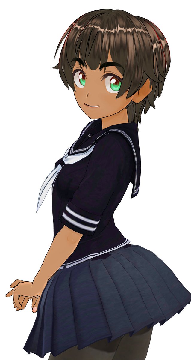 #カスタムキャスト でヴァーニちゃん作ったけど手持ちにいい感じのメイド服がなかったのでセーラー服着てもらた(・∀・) 