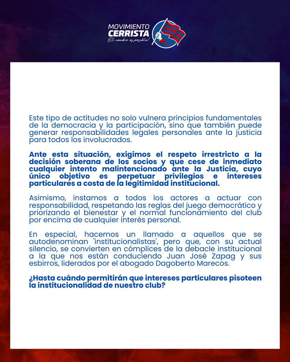 Bruno Pont (@brunopont) on Twitter photo ATENCIÓN: Comunicado oficial del bloque Movimiento Cerrista.
95.5 FM <a href="/rockandpop955/">Rock&Pop Paraguay</a>
1020 AM <a href="/nanduti/">Radio Ñandutí</a>
96.1 FM CDE 660 AM CDE Itapirú.
#LaGranJugada. ATENCIÓN: Comunicado oficial del bloque Movimiento Cerrista.
95.5 FM <a href="/rockandpop955/">Rock&Pop Paraguay</a>
1020 AM <a href="/nanduti/">Radio Ñandutí</a>
96.1 FM CDE 660 AM CDE Itapirú.
#LaGranJugada.