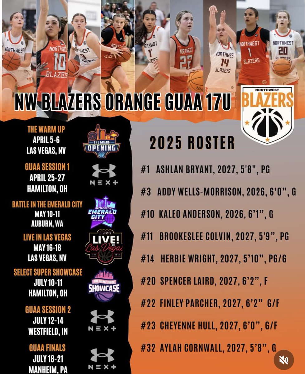 My July AAU Schedule! 🧡🖤🏀