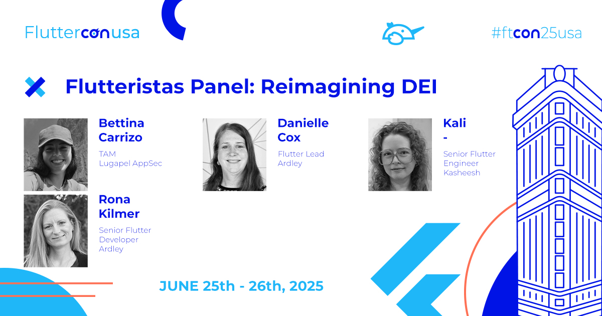 Fluttercon (@flutterconworld) on Twitter photo Ready for an insightful discussion with the #Flutteristas? π
<a href="/rkunboxed/">Rona K π</a>, <a href="/3ettilina/">Bettina Carrizo πΊπΎ</a>, <a href="/imafiguresk8r/">Danielle Cox, The Flutterfly! π</a>, & Kali explore at #ftcon25usa where #DEI efforts fall shortβ& how #FlutterDevs can move beyond checkbox initiatives to real, lasting inclusion. ποΈ Donβt wait β tickets are going Ready for an insightful discussion with the #Flutteristas? π
<a href="/rkunboxed/">Rona K π</a>, <a href="/3ettilina/">Bettina Carrizo πΊπΎ</a>, <a href="/imafiguresk8r/">Danielle Cox, The Flutterfly! π</a>, & Kali explore at #ftcon25usa where #DEI efforts fall shortβ& how #FlutterDevs can move beyond checkbox initiatives to real, lasting inclusion. ποΈ Donβt wait β tickets are going