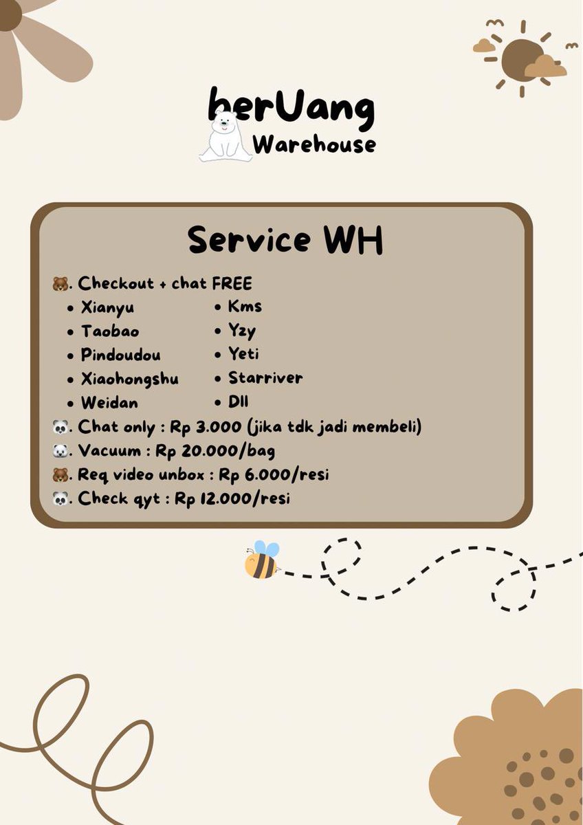 yjwlaved's tweet image. 🧸FIRSTHAND WAREHOUSE CHINA🧸

🧸 free cekout + chat seller + wh
🧸 air cargo express 5-7 hari
🧸 rate 2280

🇨🇳 shenzhen - 🇮🇩 jateng
Form :  forms.gle/WTHNAhWBpwQfD7…

t. Sharing ch co 1688, xianyu, taobao, pindoudou, xiaohongshu, weidan, kms, yzy, yeti, starriver