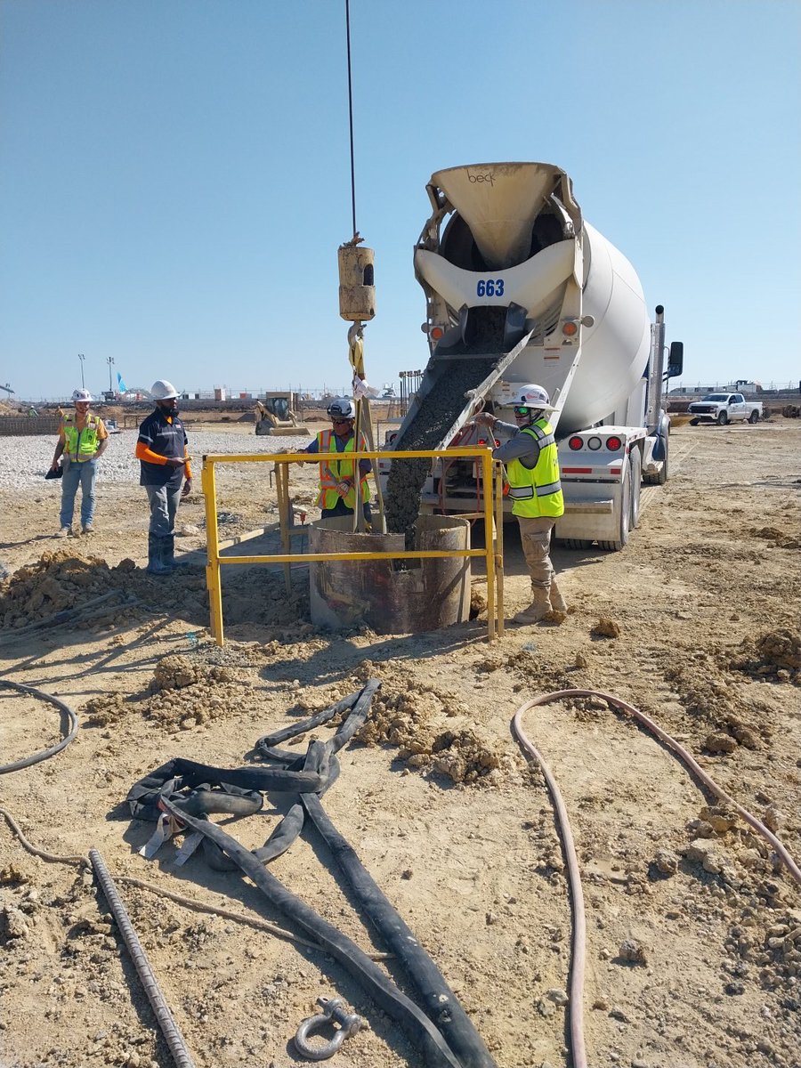 Peep the latest progress on our new terminal development. 👀🚜🏗️ We've completed about ~165 piers and have roughly ~480 to go, before we start raising steel. Keep following along for construction updates as we #ElevateSAT!