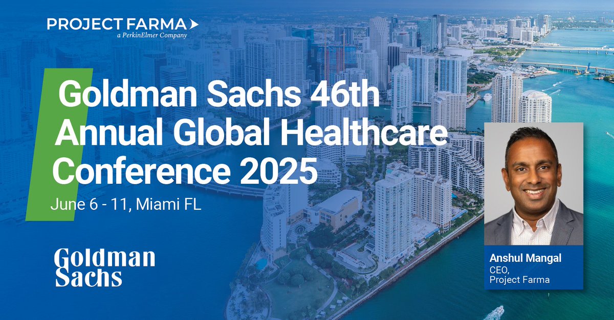 ProjectFarma's tweet image. CEO Anshul Mangal will be at the Goldman Sachs Global Healthcare Conf to connect with industry leaders and investors driving the future of healthcare. Let’s connect to discuss how Project Farma can help optimize and advance your next-generation medicine. hubs.ly/Q03qDzM40