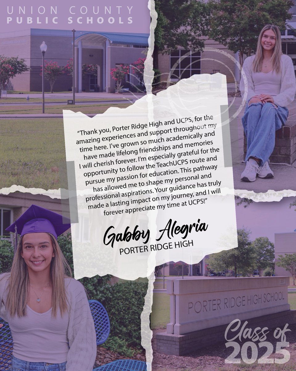 Dear #UCPS...

🎓 Congratulations to Gabriela Alegria and the <a href="/PorterRidgeHSNC/">Porter Ridge High School</a> Class of 2025! 🎓 

#UCPSGrads <a href="/AGHoulihan/">Andrew G. Houlihan</a>