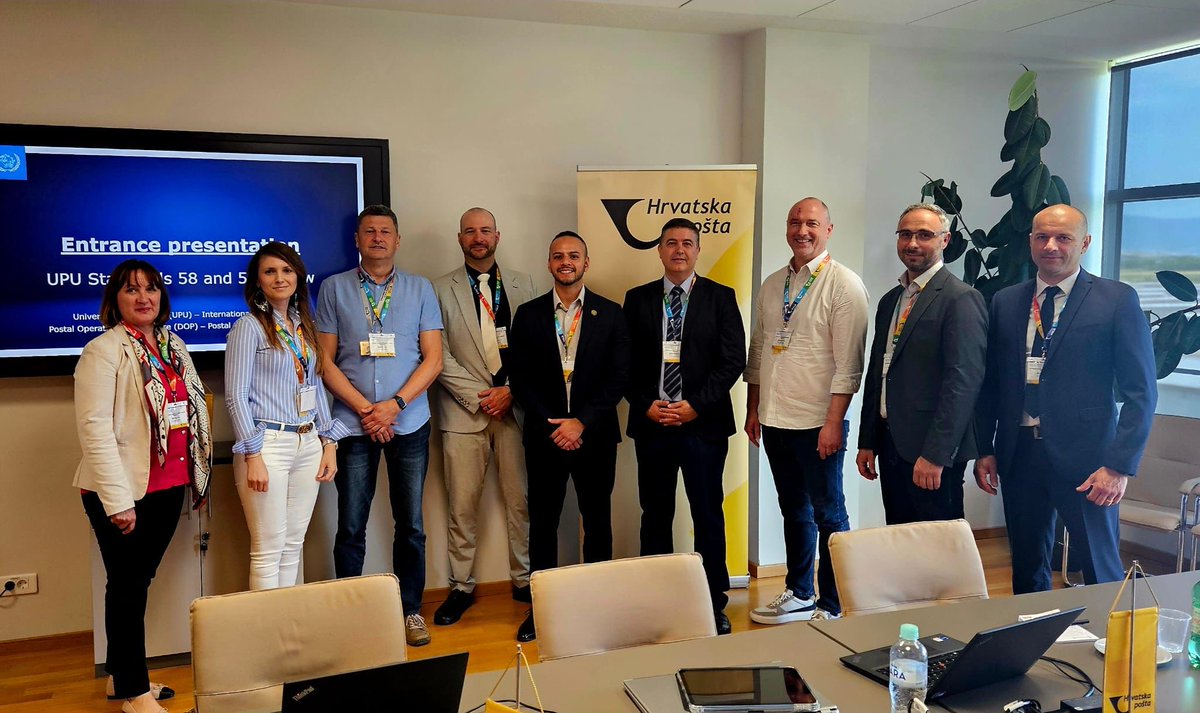 UPU_UN's tweet photo. 📍Zagreb, #Croatia
From June 2-6, UPU postal security experts, Croatia Post & national authorities unite for a #PostalSecurity review. Facility walkthroughs & risk analysis aim to strengthen security protocols, policies & boost resilience across the global mail network. https://t.co/wecIE73fP6