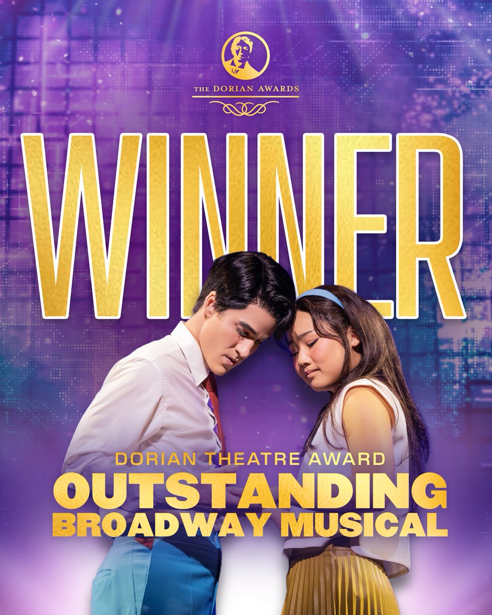 We’re glowing just like a firefly ✨ 

Maybe Happy Ending wins the Dorian Theatre Award for Outstanding Broadway Musical 💜 

#maybehappyending #darrencriss #helenjshen #broadway #musicaltheatre #maybehappyending🤖