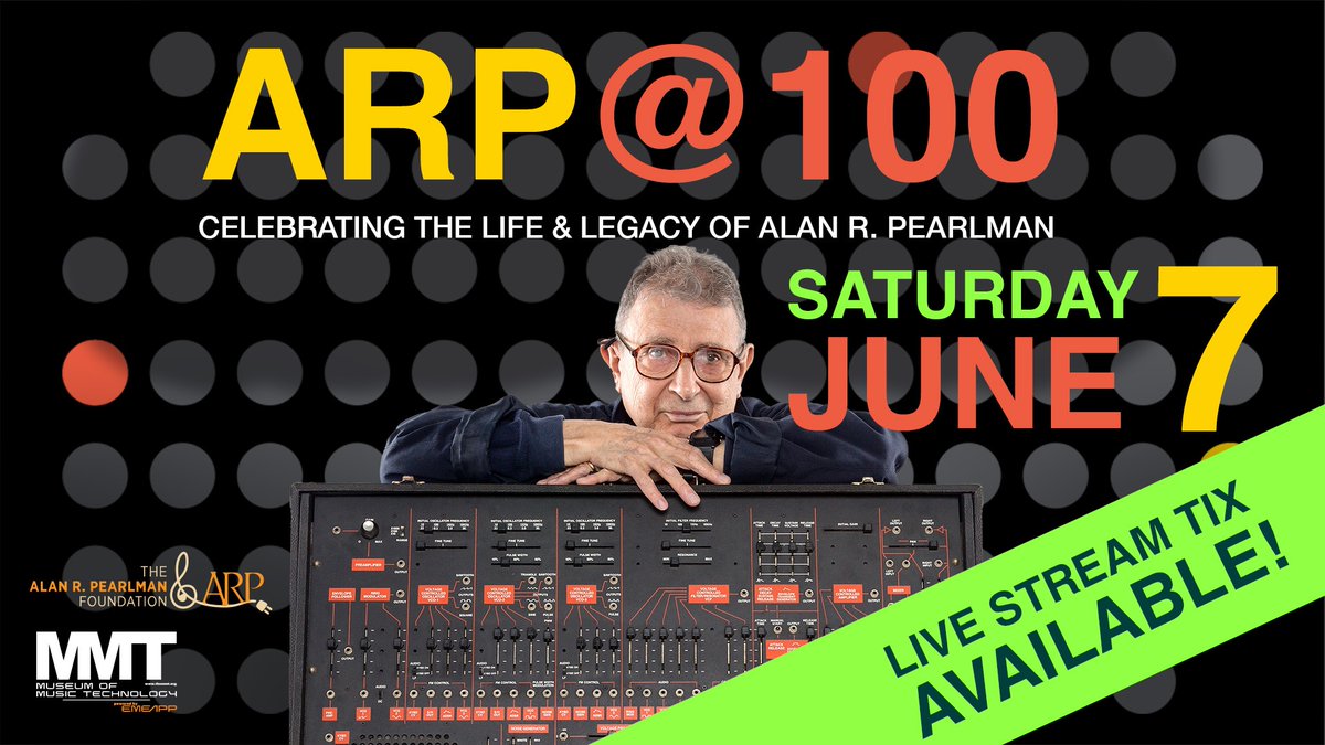 🎉 Celebrate ARP@100 — Live from EMEAPP! 🎹

Join us online for the livestream launch of ARP@100: A Centennial Celebration of Alan R. Pearlman’s Legacy!

🎟️Ticket and More Info Here:
eventbrite.com/e/arp100-celeb…

#ARP100 #SynthHistory #Music