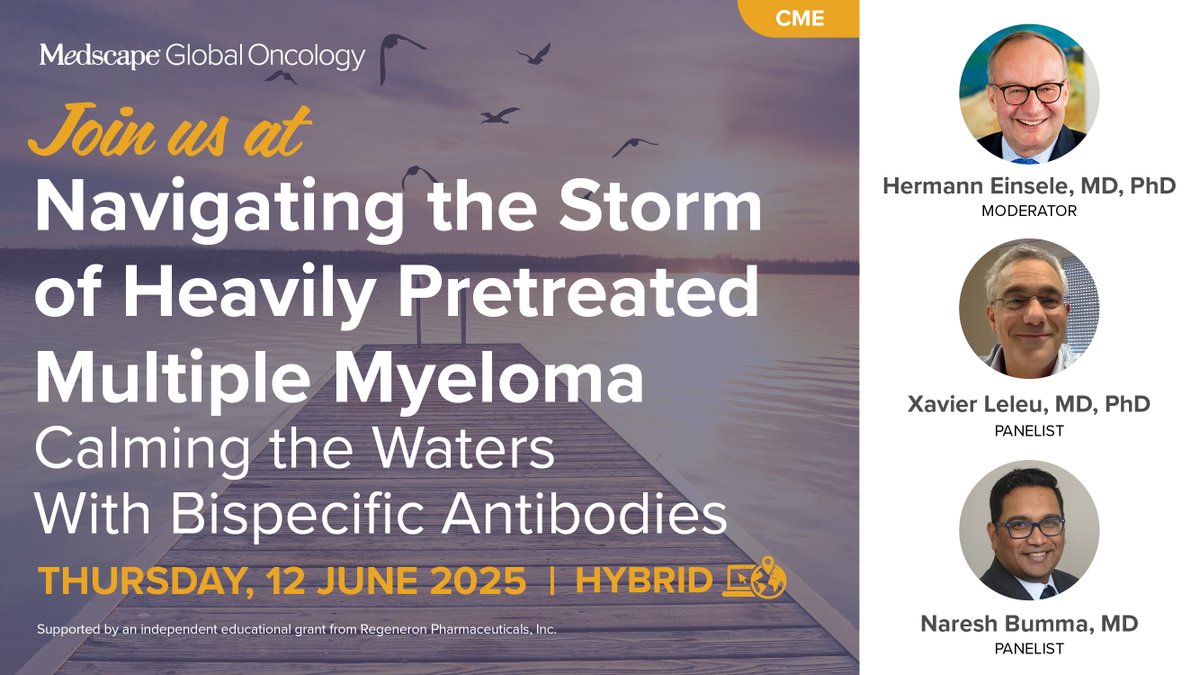 Medscape Oncology (@medscapeonc) on Twitter photo π§ Bispecific antibodies in R/R MM: Whatβs changingβand why it matters.
π Understand new data
𧬠Choose smarter, personalized treatments
βοΈ Evaluate dosing strategies with clarity
π‘ Unlock clinical insights now β ms.spr.ly/6017S5El9
Featuring: <a href="/H_Einsele/">Prof. Dr. Hermann Einsele</a> π§ Bispecific antibodies in R/R MM: Whatβs changingβand why it matters.
π Understand new data
𧬠Choose smarter, personalized treatments
βοΈ Evaluate dosing strategies with clarity
π‘ Unlock clinical insights now β ms.spr.ly/6017S5El9
Featuring: <a href="/H_Einsele/">Prof. Dr. Hermann Einsele</a>