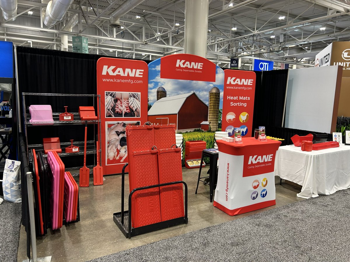 KaneManufactur1's tweet photo. All setup at the 2025 World Pork Expo. Stop by booth V630. #kanered #worldporkexpo https://t.co/hQPT6VnfxB