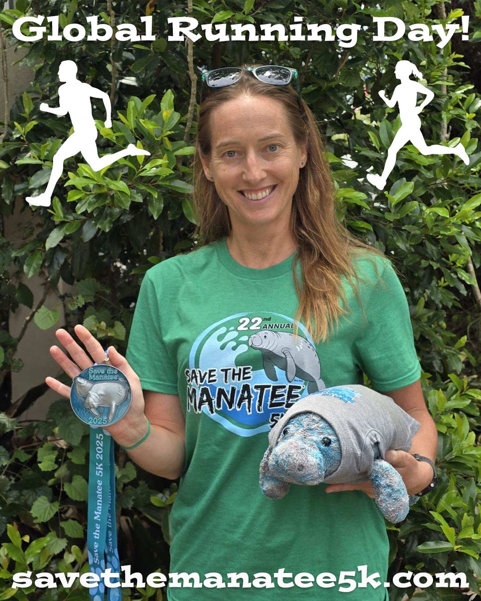 savethemanatee's tweet image. Today is #GlobalRunningDay! 
What better day to register for our Manatee 5k event! The in-person event will be at Blue Spring on Nov 15 and the virtual option is open year-round. Each registration comes with a race shirt, bib &amp;amp; finisher medal!
Register at savethemanatee5k.com