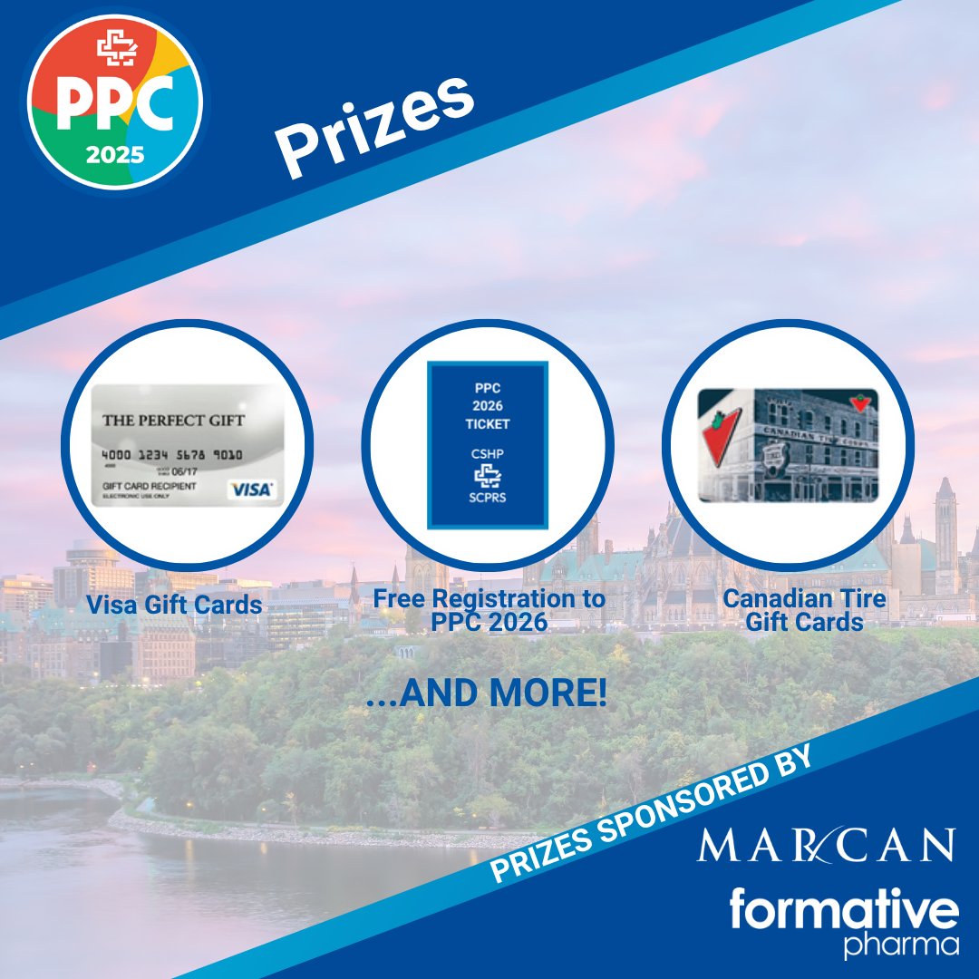 CSHP_SCPH's tweet image. 🏛️ Join the fun with Exhibit Tent Bingo at #CSHP_PPC! Complete your card for a chance to win Visa &amp;amp; Canadian Tire gift cards, plus a ticket to PPC 2026! 🎉 Live draws at the Exhibit Tent Reception, Student &amp;amp; Resident Networking, and Elbows Up Kitchen Party. Be there to win!