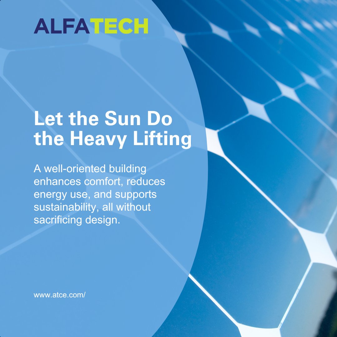 AlfaTech (@alfatech_atce) on Twitter photo 🔍 Design that works smarter, not harder.
Thoughtful building orientation isn’t just good design, it’s strategic performance. By leveraging passive solar strategies, we help buildings naturally manage heat gain and loss across seasons. 
#AlfaTech 🔍 Design that works smarter, not harder.
Thoughtful building orientation isn’t just good design, it’s strategic performance. By leveraging passive solar strategies, we help buildings naturally manage heat gain and loss across seasons. 
#AlfaTech