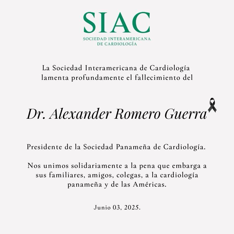 Guillermina Esperon (@guilleresperon) on Twitter photo Que descanses en paz querido amigo y colega <a href="/ARomero2876/">Alexander Romero Guerra</a>
Todo el equipo <a href="/cifacah/">Consejo Interamericano de Falla Cardíaca e HP</a> te recordará por siempre ❤️🩹 Que descanses en paz querido amigo y colega <a href="/ARomero2876/">Alexander Romero Guerra</a>
Todo el equipo <a href="/cifacah/">Consejo Interamericano de Falla Cardíaca e HP</a> te recordará por siempre ❤️🩹