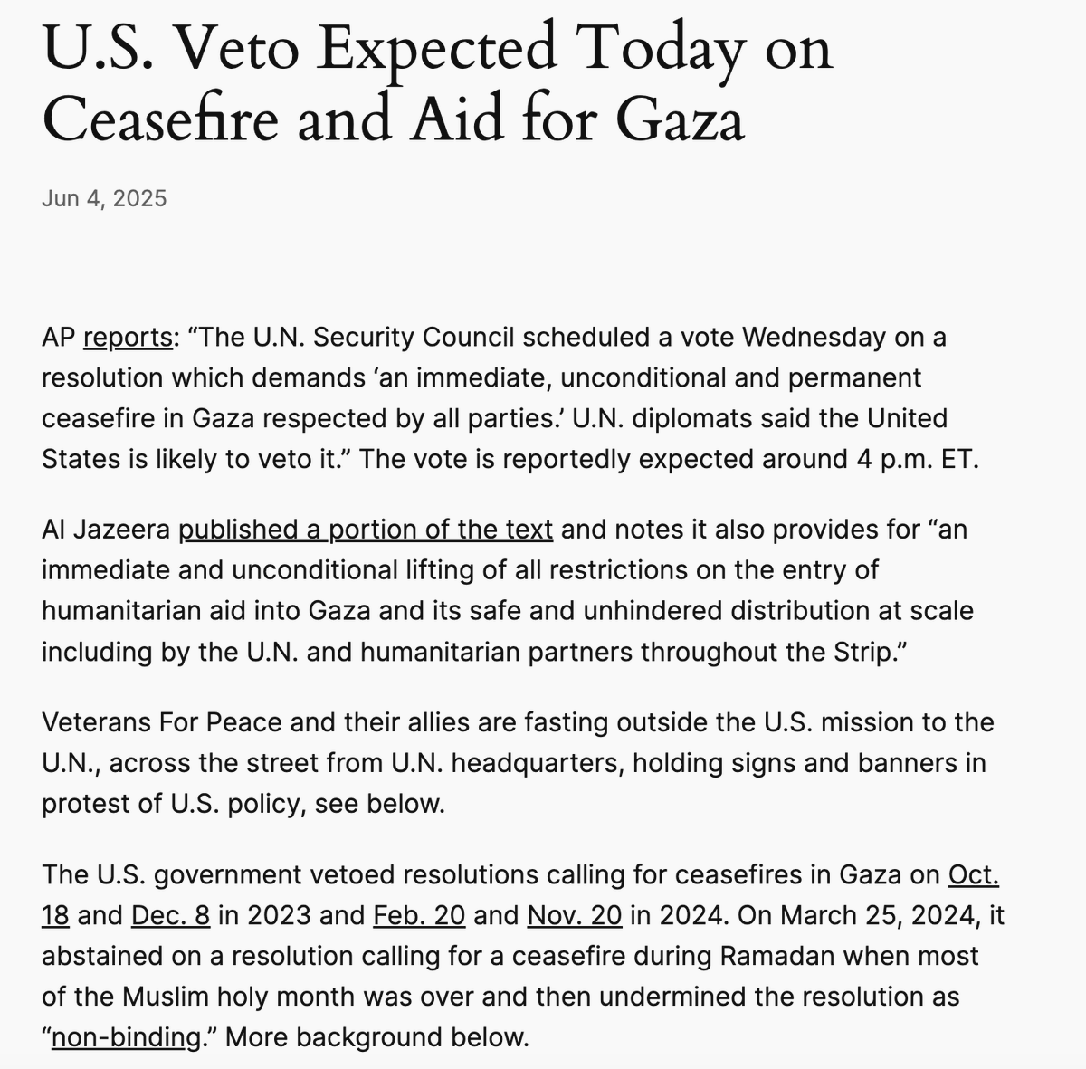 accuracy.org (@accuracy) on Twitter photo U.S. Veto Expected Today on Ceasefire and Aid for Gaza
accuracy.org/release/u-s-ve…
<a href="/CraigMokhiber/">Craig Mokhiber</a> <a href="/voiceinwild/">Kathy Kelly</a> U.S. Veto Expected Today on Ceasefire and Aid for Gaza
accuracy.org/release/u-s-ve…
<a href="/CraigMokhiber/">Craig Mokhiber</a> <a href="/voiceinwild/">Kathy Kelly</a>