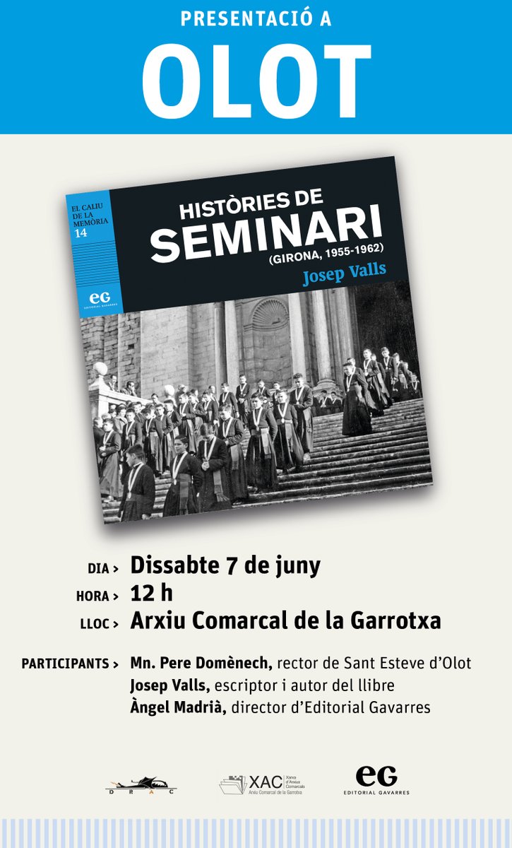 Grup Gavarres (@grupgavarres) on Twitter photo 🚪 Aquest dissabte, a la seu de l'<a href="/acgarrotxa/">AC Garrotxa</a>, obrirem les portes d'un microcosmos tancat i separat de la vida corrent que es vivia cap enfora. Les portes que accedeixen a l'interior del seminari, un món desconegut i difícil d'entendre per a qui no l'ha viscut personalment. 🚪 Aquest dissabte, a la seu de l'<a href="/acgarrotxa/">AC Garrotxa</a>, obrirem les portes d'un microcosmos tancat i separat de la vida corrent que es vivia cap enfora. Les portes que accedeixen a l'interior del seminari, un món desconegut i difícil d'entendre per a qui no l'ha viscut personalment.