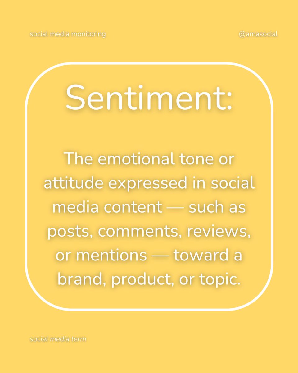 Sentiment refers to the emotion behind online mentions — is your audience feeling positive, negative, or neutral about your brand?
#SocialMediaMonitoring #SentimentAnalysis #BrandReputation