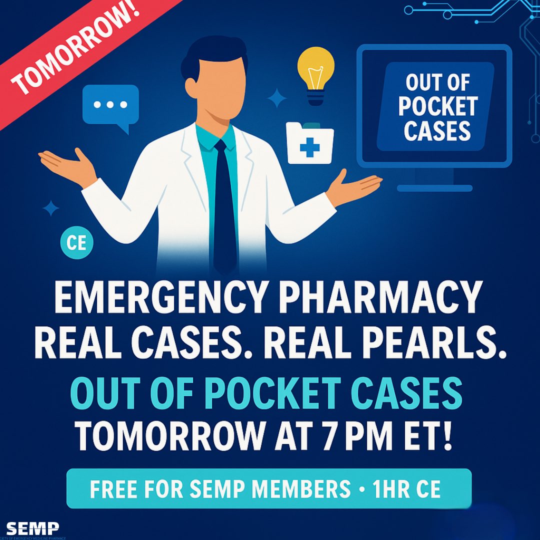 please join the SEMP out of pocket cases tomorrow at 7 pm EST #SEMP