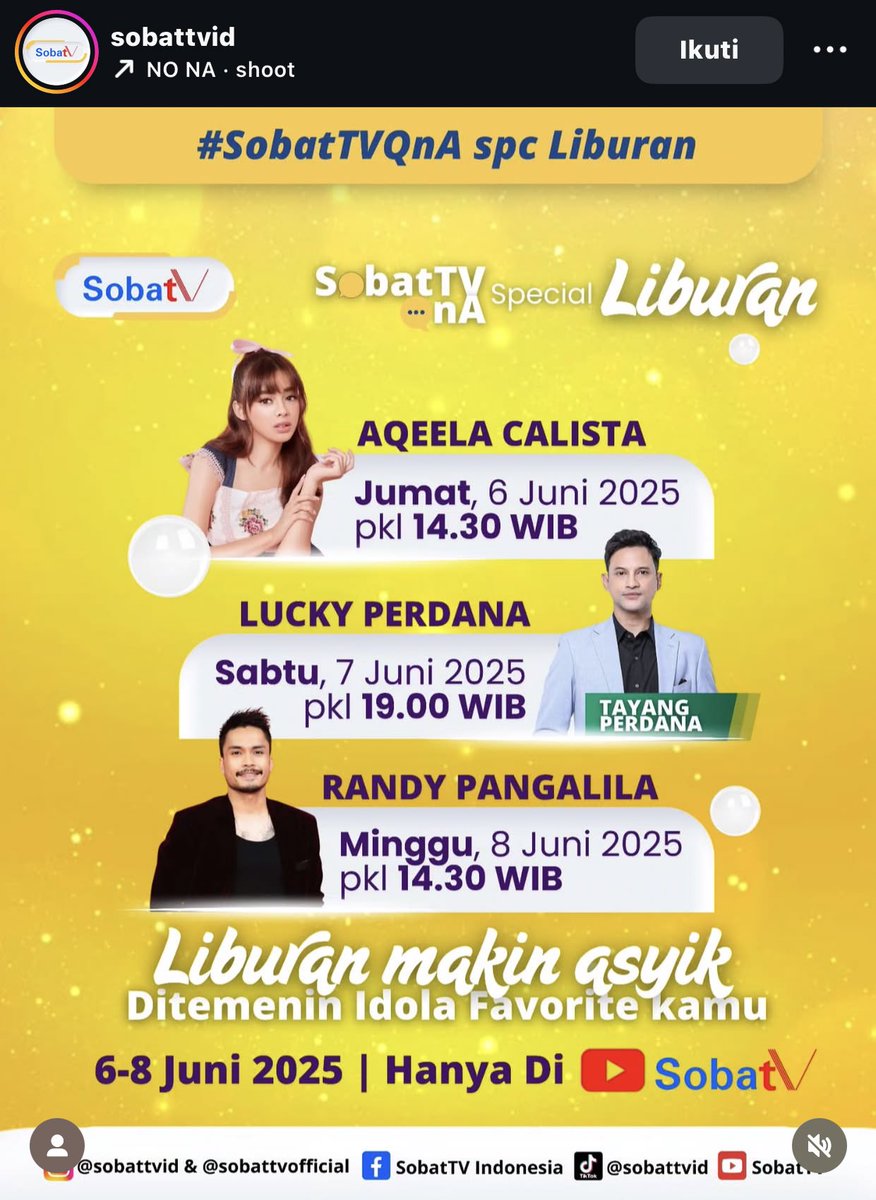 baymaxsad's tweet image. ada kaka achqeela besok jumat jam 14.30 hanya di youtube sobat TV!