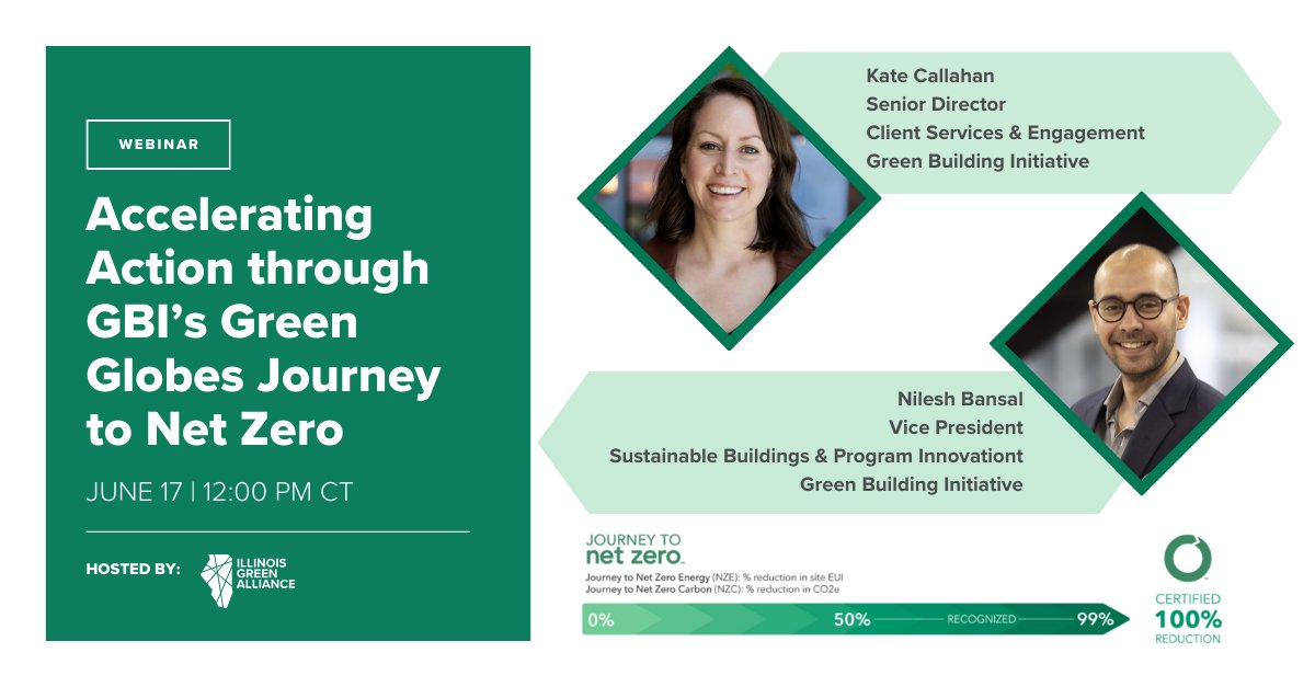 Green Building Initiative (@thegbiorg) on Twitter photo Join GBI and the Illinois Green Alliance on June 17 to understand how the Journey to Net Zero supports compliance with Chicago’s Sustainable Development Policy and helps project teams meet energy and carbon reduction goals.
Save your seat: illinoisgreenalliance.org/journey-to-net… Join GBI and the Illinois Green Alliance on June 17 to understand how the Journey to Net Zero supports compliance with Chicago’s Sustainable Development Policy and helps project teams meet energy and carbon reduction goals.
Save your seat: illinoisgreenalliance.org/journey-to-net…