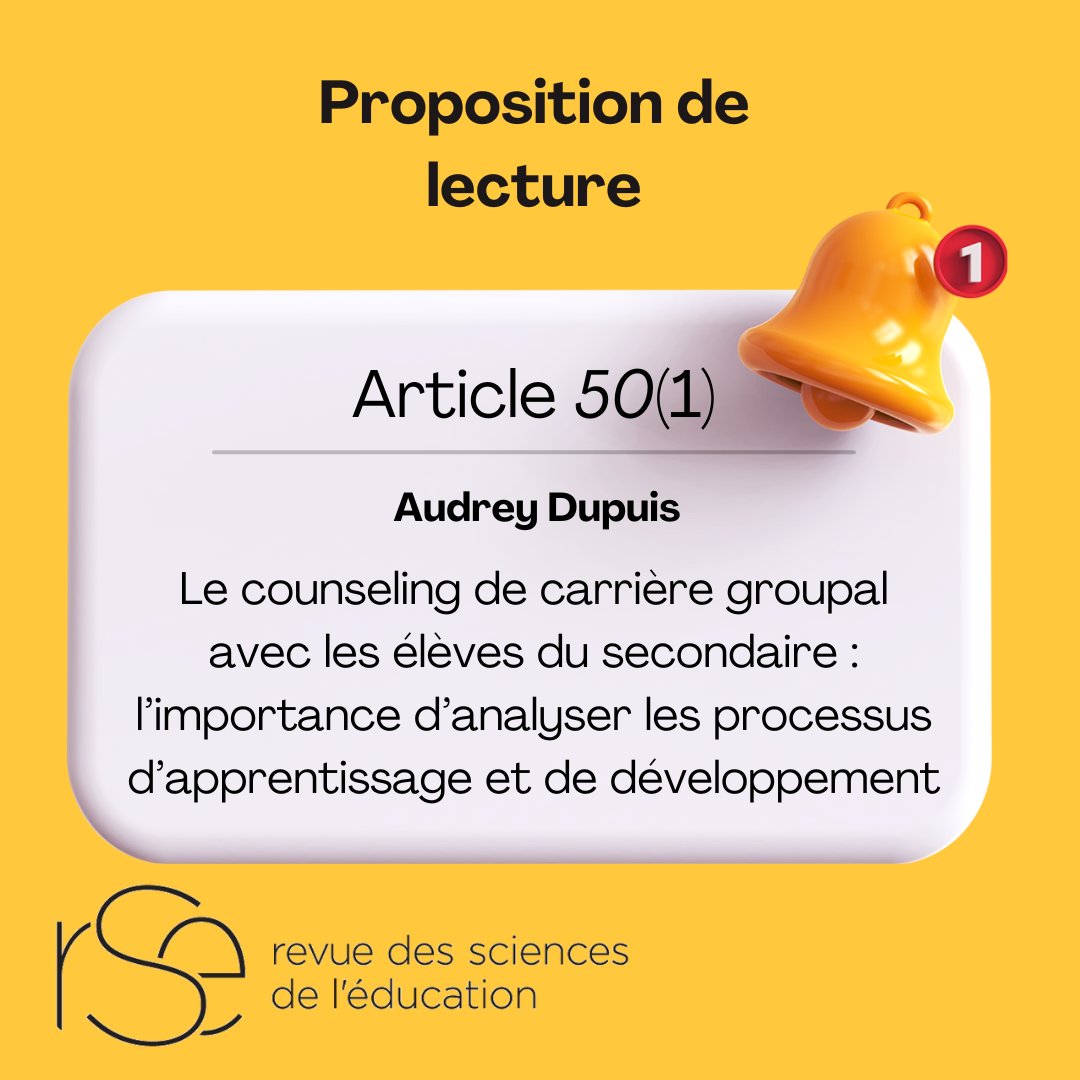 Article 50(1) | En s’intéressant aux coulisses du programme HORS-PISTE Orientation, cet article révèle comment les élèves du secondaire apprennent, se transforment et cheminent en groupe. Une plongée éclairante dans les mécanismes du programme. 

erudit.org/fr/revues/rse/…