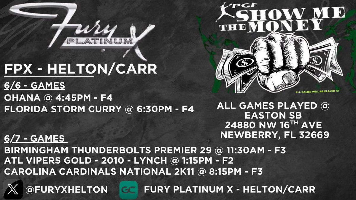 Excited to head back to Newberry this weekend. Ready for some great competition! <a href="/FuryXhelton/">Fury Platinum X- Higdon/ Helton</a>