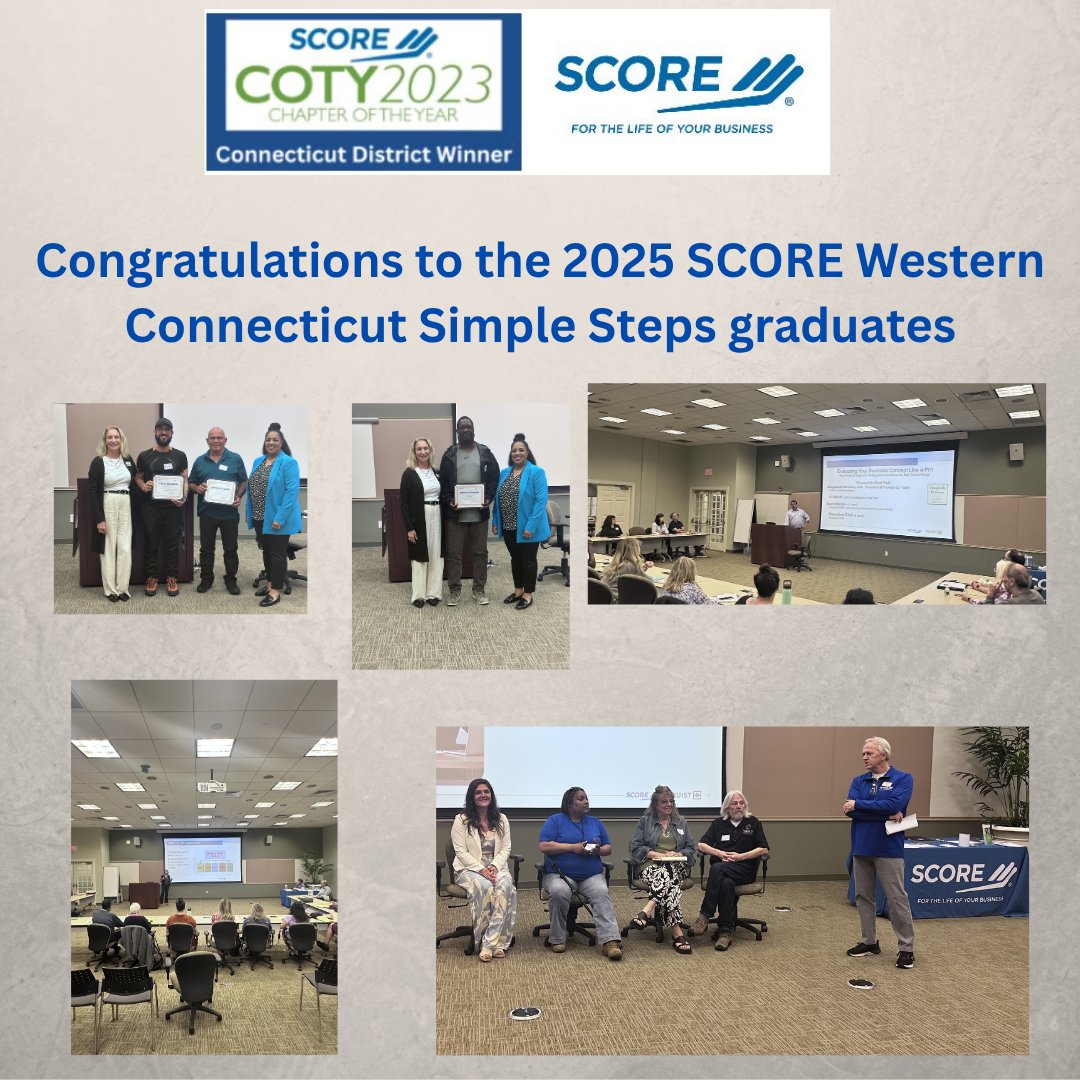 SCORE Western Connecticut 2025 Simple Steps congratulations graduates