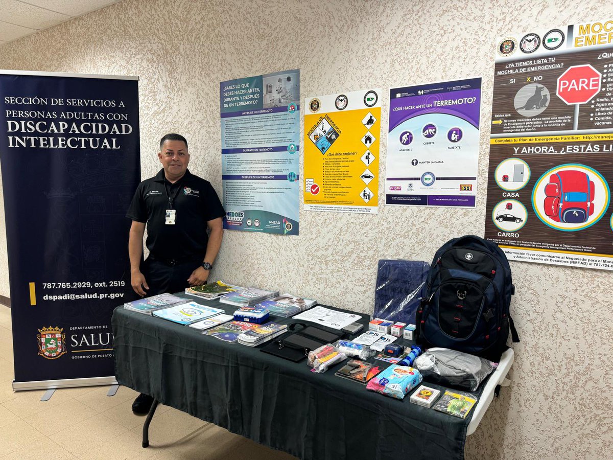 La prevención es clave.
Iniciamos orientaciones sobre cómo prepararnos para emergencias, con énfasis en personas con discapacidad intelectual.

📍Visitas a centros con material y orientación individualizada.

🔗 salud.pr.gov/preparate

#TemporadaDeHuracanes2025 #EstásReady