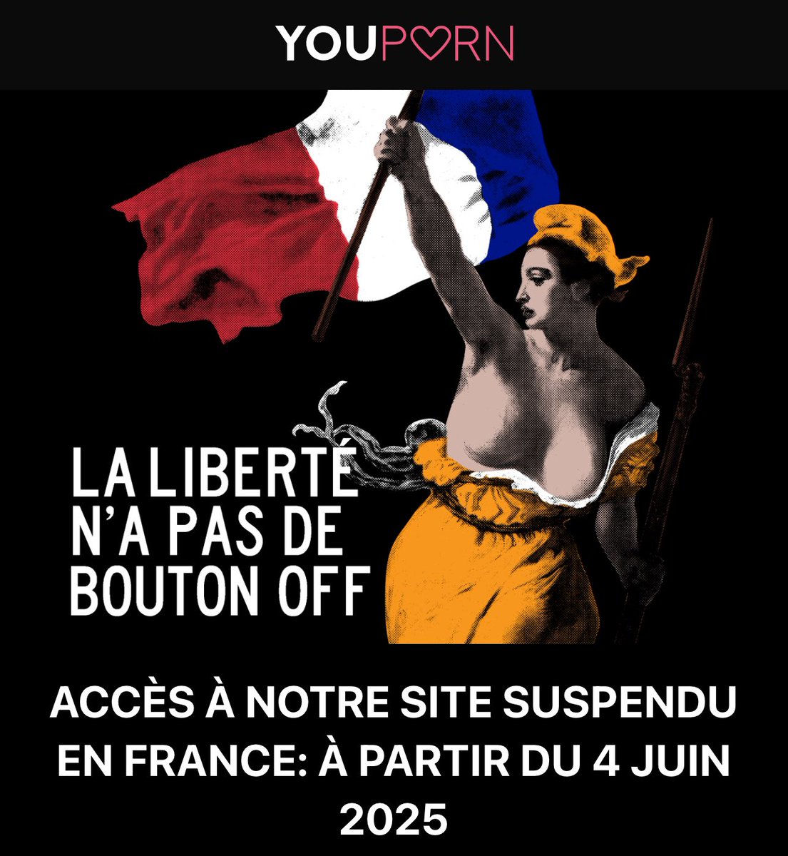 Mediavenir's tweet image. 🔞🇫🇷 PornHub, YouPorn et RedTube sont désormais suspendus en France.