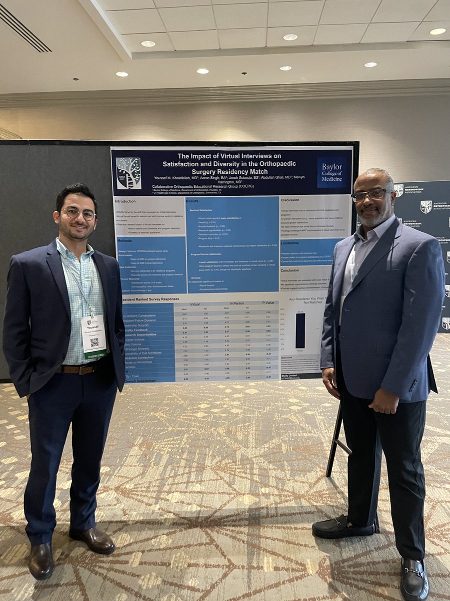 BCMOrtho's tweet image. Youssef Khalafallah, M.D. (PGY-4) and Melvyn A. Harrington Jr., M.D. representing us at the 2025 @aoa1887 Annual Leadership Meeting this week in Minneapolis, MN!