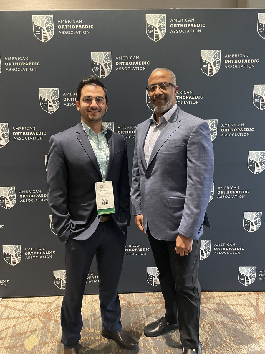 BCMOrtho's tweet image. Youssef Khalafallah, M.D. (PGY-4) and Melvyn A. Harrington Jr., M.D. representing us at the 2025 @aoa1887 Annual Leadership Meeting this week in Minneapolis, MN!
