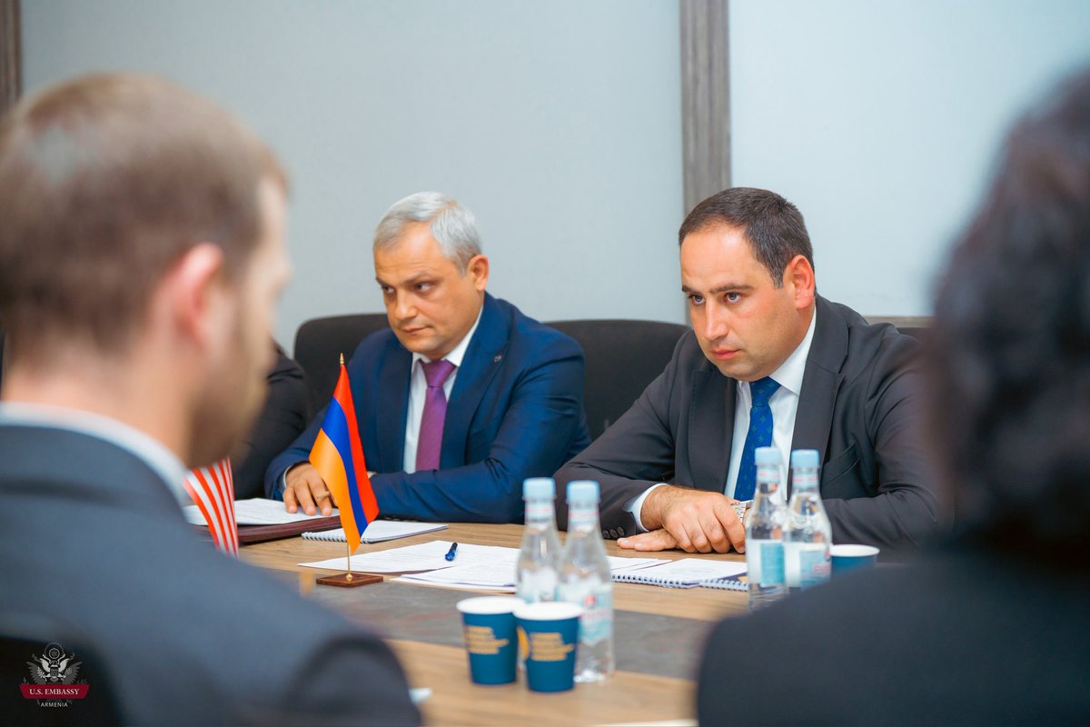 US Embassy, Armenia (@usembarmenia) on Twitter photo Ambassador Kvien and U.S. Department of Energy’s DAS Duncan met with Minister of Territorial Administration and Infrastructure Davit Khudatyan to discuss U.S.-Armenia cooperation on nuclear energy and critical minerals.
<a href="/ENERGY/">U.S. Department of Energy</a> Ambassador Kvien and U.S. Department of Energy’s DAS Duncan met with Minister of Territorial Administration and Infrastructure Davit Khudatyan to discuss U.S.-Armenia cooperation on nuclear energy and critical minerals.
<a href="/ENERGY/">U.S. Department of Energy</a>