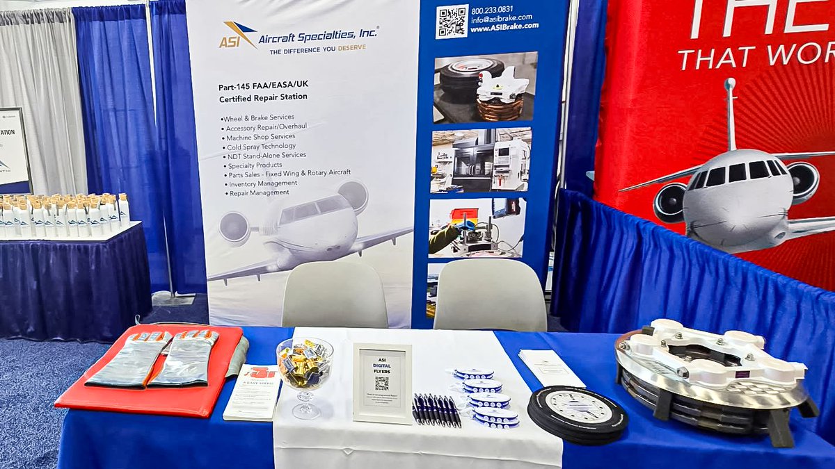ASI_Brake's tweet image. 🎉 The moment has arrived! If you're heading to the NBAA White Plains Regional Forum, visit us at booth 1205, conveniently located next to the hydration station. #Aviation #NBAA #BizAv