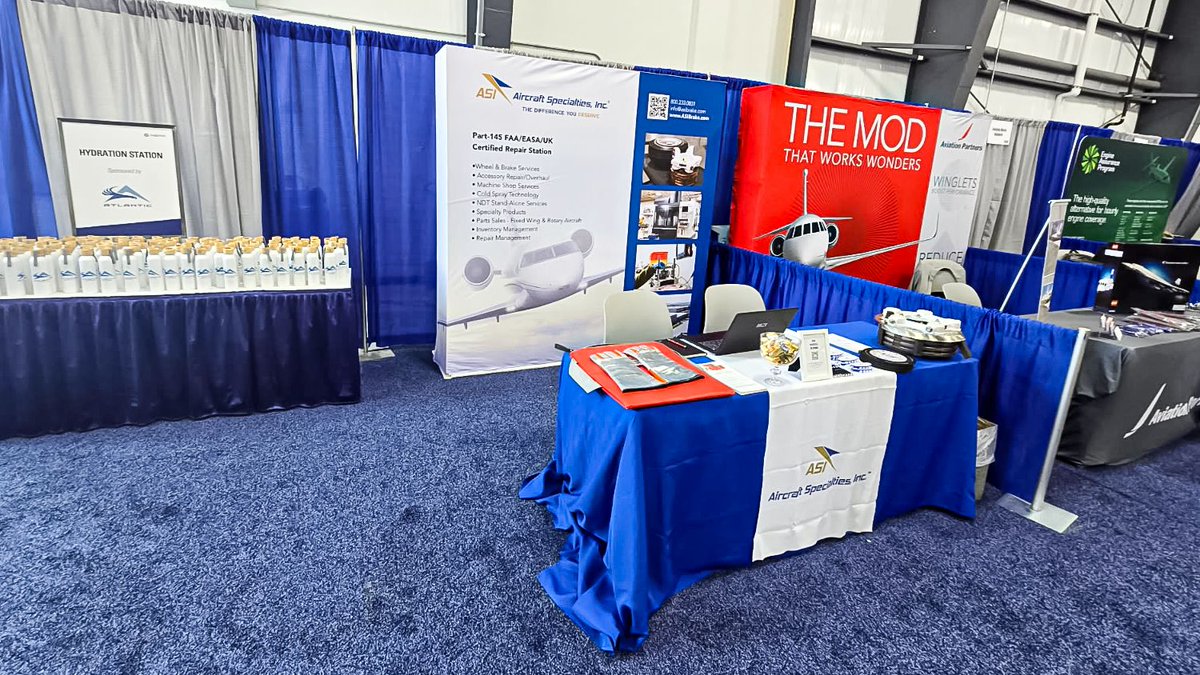 ASI_Brake's tweet image. 🎉 The moment has arrived! If you're heading to the NBAA White Plains Regional Forum, visit us at booth 1205, conveniently located next to the hydration station. #Aviation #NBAA #BizAv