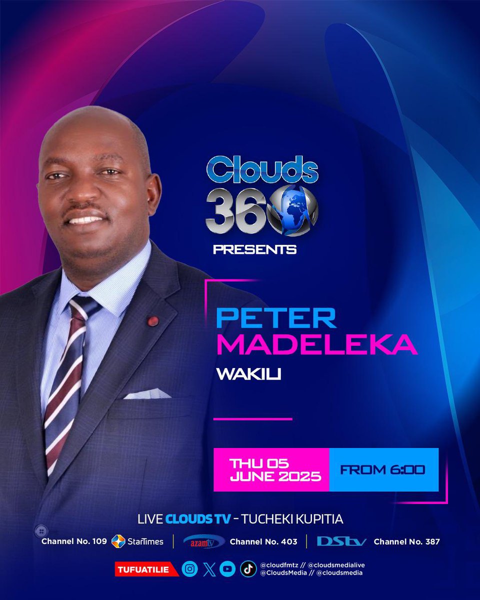 Mwanachama wa <a href="/ACTwazalendo/">ACTWazalendo</a> Wakili <a href="/PMadeleka/">Peter Madeleka</a> katika <a href="/CloudsMediaLive/">Clouds Media</a> kesho