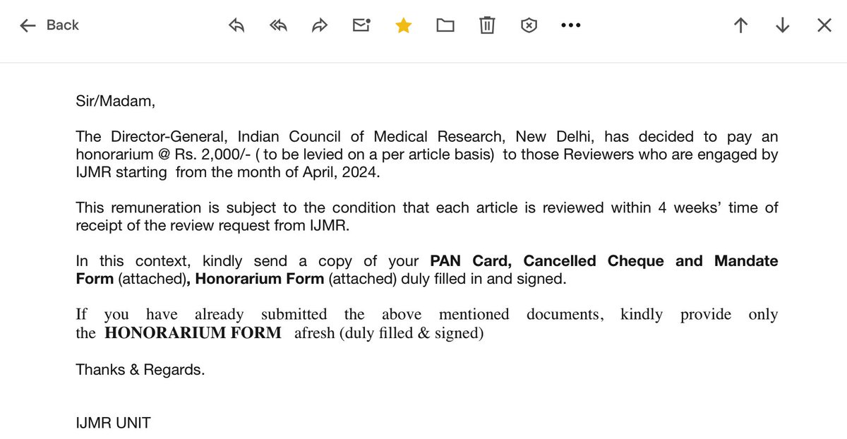 Dr. Deep Dutta (@deepduttaendo) on Twitter photo Good initiative by the highly reputed official journal of <a href="/ICMRDELHI/">ICMR</a> The Indian Journal of Medical Research (IJMR) recognising the hard work put in by the reviewers
Other journal should take a note, if they want quality & timely review of their articles
<a href="/Rssdi_official/">RSSDI (official)</a> <a href="/IndiaESI/">Endocrine Society of India</a> Good initiative by the highly reputed official journal of <a href="/ICMRDELHI/">ICMR</a> The Indian Journal of Medical Research (IJMR) recognising the hard work put in by the reviewers
Other journal should take a note, if they want quality & timely review of their articles
<a href="/Rssdi_official/">RSSDI (official)</a> <a href="/IndiaESI/">Endocrine Society of India</a>