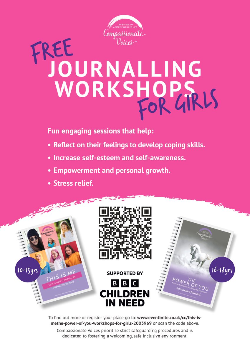 Compassionate Voices will be running a ‘This is Me’ journaling workshop on Tuesday 12 August in Shirebrook.
▫️It’s free and includes a pizza lunch
▫️The workshop is aimed at girls aged 10-15
▫️Book here shorturl.at/r7UfM